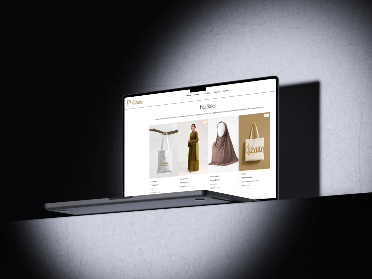 Aizaan E-commerce Website Design Mockup